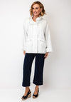 Malissa J Rhinestone Embellished Zip Up Jacket, White
