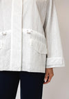 Malissa J Rhinestone Embellished Zip Up Jacket, White
