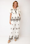 Malissa J Vintage Print with Tassel Detail Top, Cream Multi