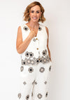 Malissa J Vintage Print with Embroidery Detail Waistcoat, Cream