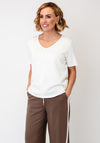 Malissa J One Size Relaxed Plain T-Shirt, White
