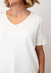 Malissa J One Size Relaxed Plain T-Shirt, White