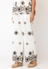 Malissa J Vintage Print Wide Leg Trousers, Cream Multi