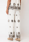 Malissa J Vintage Print Wide Leg Trousers, Cream Multi