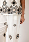 Malissa J Vintage Print Wide Leg Trousers, Cream Multi