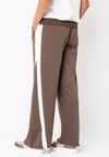 Malissa J One Size Side Stripe Wide Leg Joggers, Brown