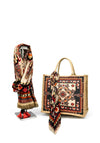 Malissa J Vintage Print Large Tote Bag Set, Beige Multi
