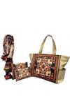 Malissa J Vintage Print Large Weekender Bag Set, Beige Multi