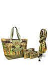 Malissa J Safari Print Large Weekender Bag Set, Green Multi