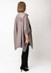 Malissa J One Size Knit Poncho & Scarf, Stone Grey