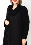 Malissa J One Size Stud Trim Coatigan & Scarf, Black