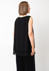 Malissa J One Size Layered Chiffon Top, Black
