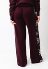 Malissa J One Size Embellished Trim Wide Leg Trousers, Wine