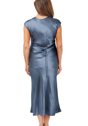 Marlon Marcelle Satin Lace Nightdress, Deep Ash