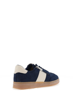 Marco Tozzi Faux Suede Side Zip Trainers, Navy