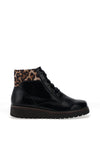 Marco Tozzi Patent Laced Boots, Navy