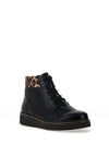 Marco Tozzi Patent Laced Boots, Navy