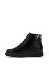 Marco Tozzi Patent Laced Boots, Navy