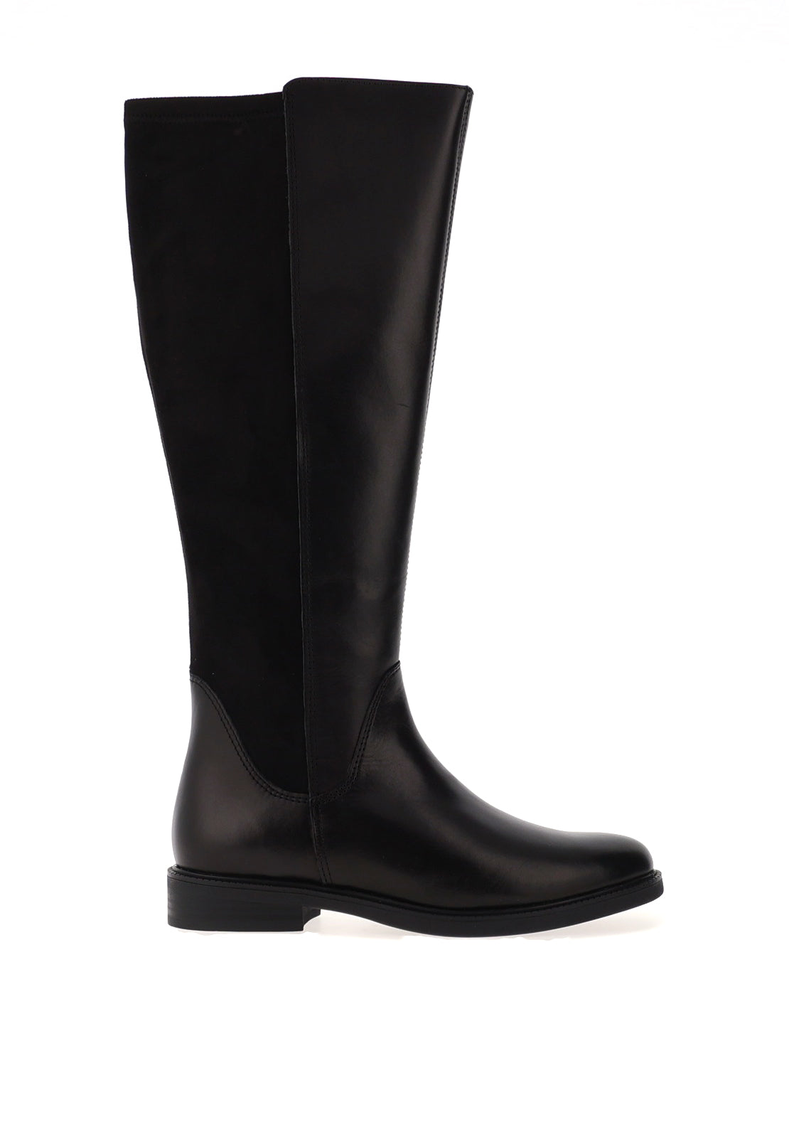 Marco Tozzi Mixed Leather Knee High Flat Boots, Black