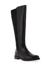 Marco Tozzi Mixed Leather Knee High Flat Boots, Black