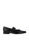 Marco Tozzi Patent Buckle Ballet Pumps, Black