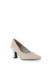 Marco Tozzi Faux Leather Tapered Heeled Shoes, Cream