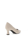 Marco Tozzi Faux Leather Tapered Heeled Shoes, Cream
