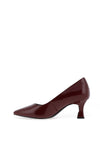 Marco Tozzi Faux Patent Leather Tapered Heeled Shoes, Burgundy