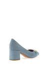 Marco Tozzi Faux Suede Slip On Heeled Shoes, Denim