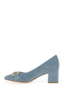 Marco Tozzi Faux Suede Slip On Heeled Shoes, Denim