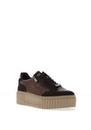 Marco Tozzi Metallic Mixed Fabric Platform Trainers, Brown