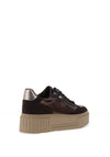 Marco Tozzi Metallic Mixed Fabric Platform Trainers, Brown