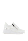 Marco Tozzi Zip Detail Wedge Trainers, White