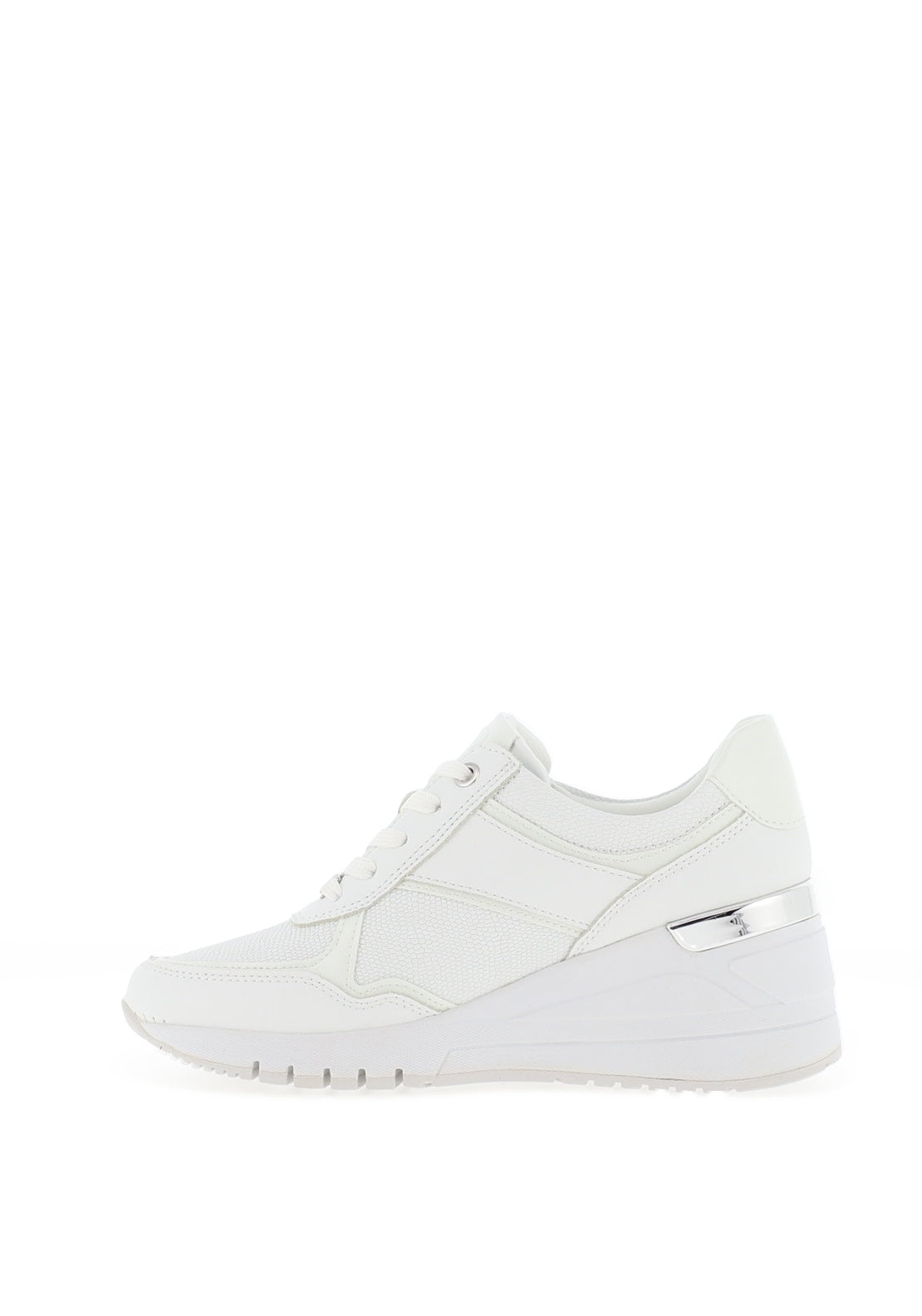 Marco Tozzi Zip Detail Wedge Trainers, White