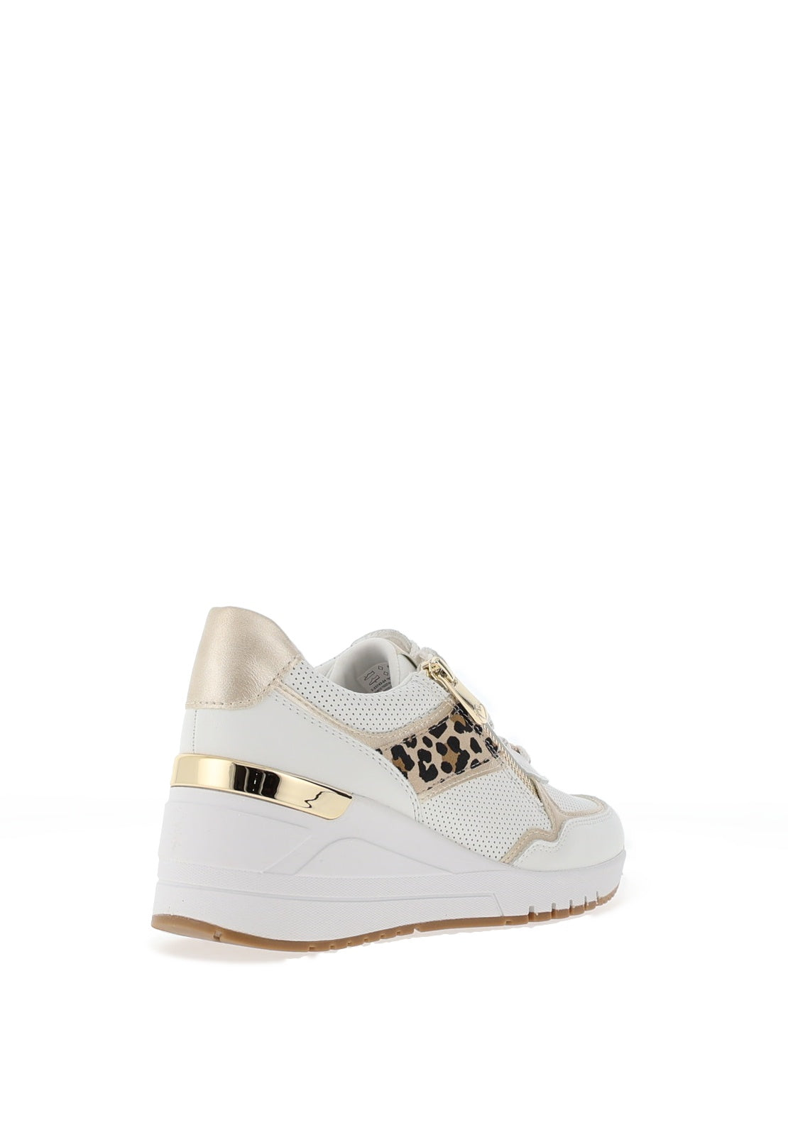 Marco Tozzi Zip Detail Wedge Trainers, White & Dune