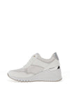 Marco Tozzi Metallic Mesh Platform Trainers, White Comb