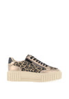 Marco Tozzi Leopard Printed Platform Trainers, Gold