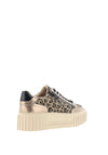 Marco Tozzi Leopard Printed Platform Trainers, Gold