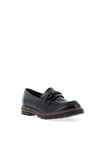 Marco Tozzi Patent Loafers, Black