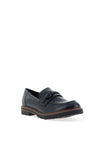 Marco Tozzi Patent Loafers, Navy