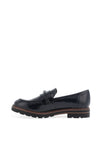 Marco Tozzi Patent Loafers, Navy