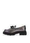 Marco Tozzi Metallic Pebbled Loafers, Pewter