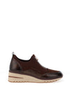 Marco Tozzi Front Zip Wedge Trainers, Wine