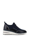 Marco Tozzi Front Zip Wedge Trainers, Navy