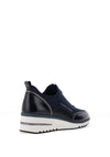 Marco Tozzi Front Zip Wedge Trainers, Navy