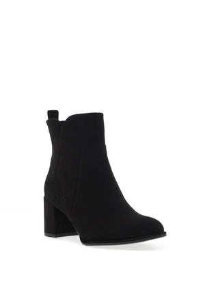 Marco Tozzi Gold Sparkle Block Heel Ankle Boots, Black