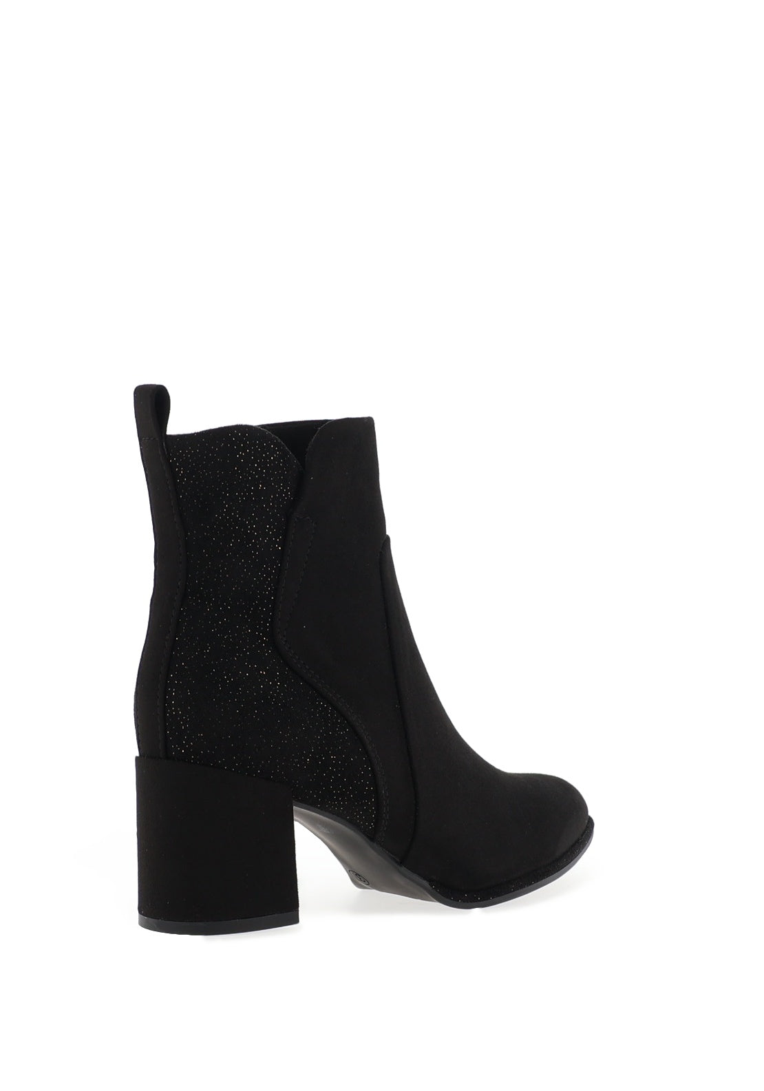 Marco Tozzi Gold Sparkle Block Heel Ankle Boots, Black