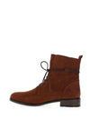 Marco Tozzi Soft Touch Faux Suede Lether Laced Boots, Ivory