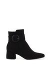 Marco Tozzi Buckle Detailed Low Block Heeled Boots, Black