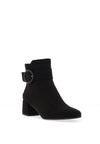 Marco Tozzi Buckle Detailed Low Block Heeled Boots, Black